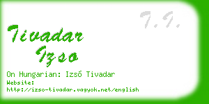 tivadar izso business card